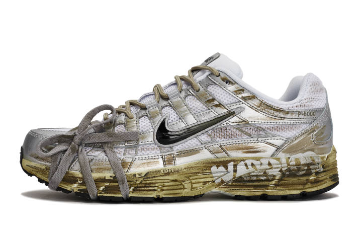 Nike Nike P 6000 Slip Resistant Abrasion Resistant Low top Running Shoes Unisex Gray Silver Brown