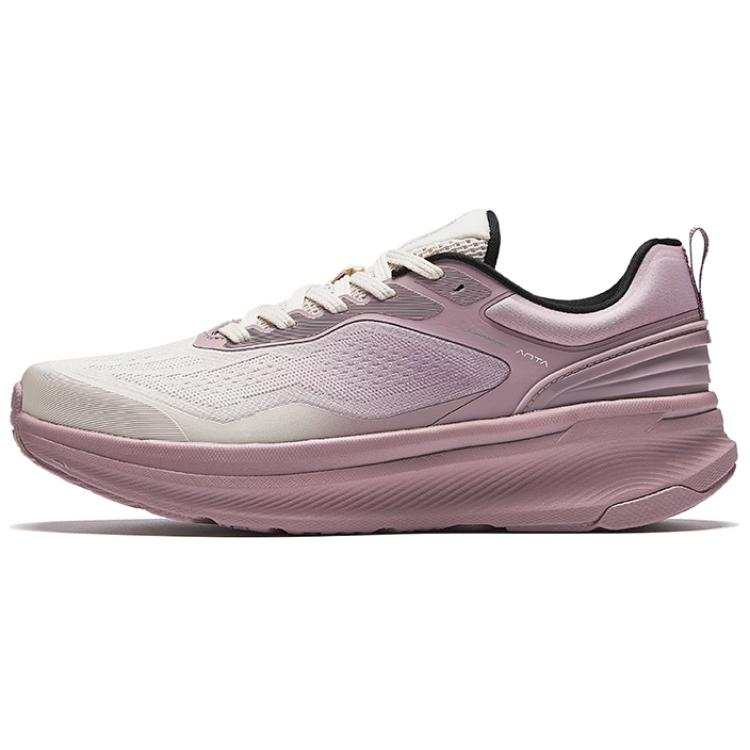 Anta Cushioning Slip Resistant Low top Casual Running Shoes Women's Beige Purple