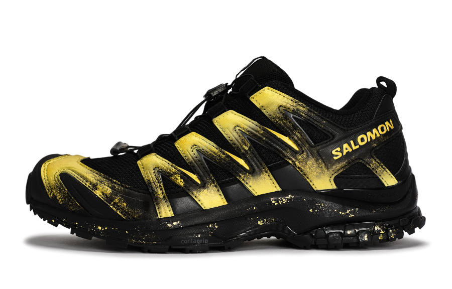 SALOMON XA PRO 3D LA YAUTE Abrasion Resistant Abrasion Resistant Low top Running Shoes Unisex Black Gold