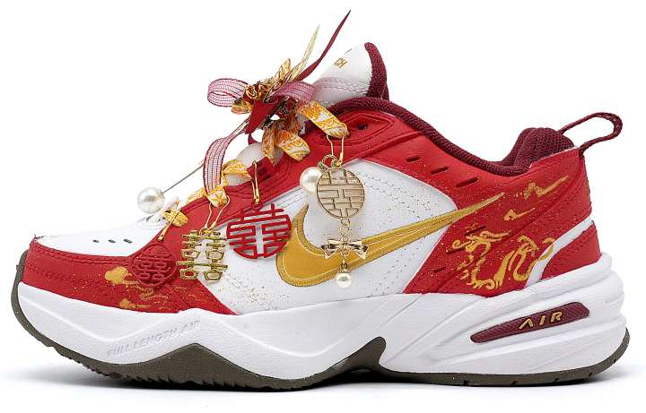 Nike Nike Air Monarch 4 Match Made In Heaven Cushioning Lightweight Low top Chunky Sneakers Unisex White Red