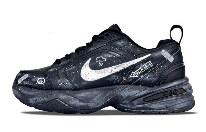 Nike Nike Air Monarch 4 Rainy Day Slip Resistant Abrasion Resistant Low top Chunky Sneakers Unisex Black White