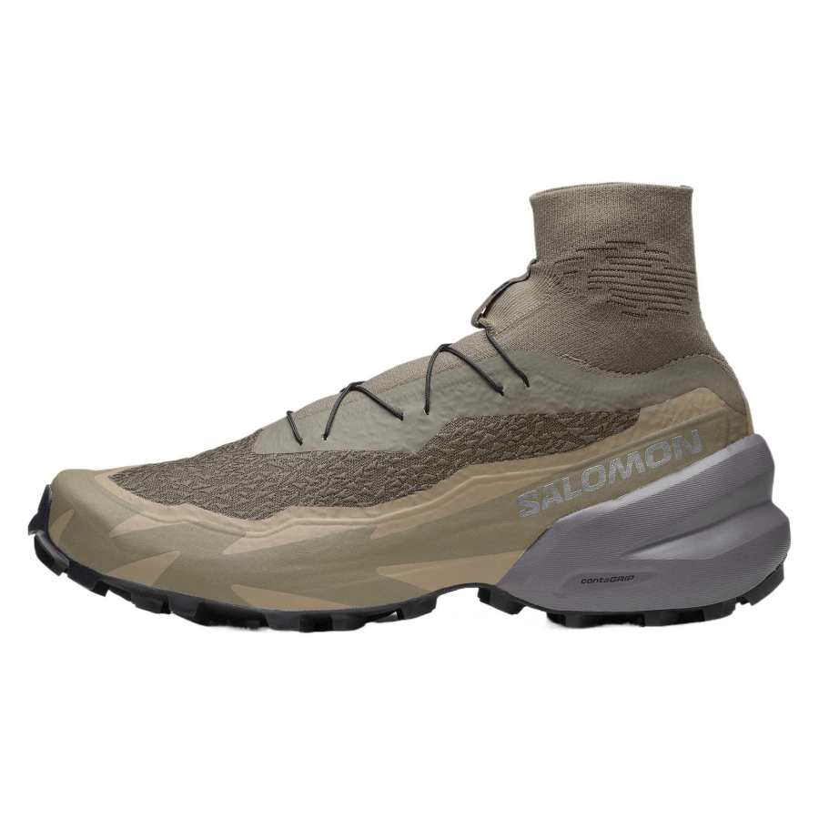 SALOMON SPEEDCROSS ADVANCED Comfortable Textile, Synthetic Leather Mid top Running Shoes Unisex Lime Gray