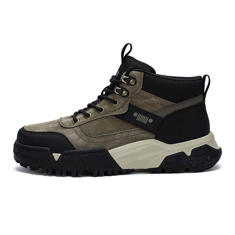 JEEP SPIRIT Fashion Trend Abrasion Resistant Waterproof Height Increasing High top Outdoor Shoes Men's Cuba Brown