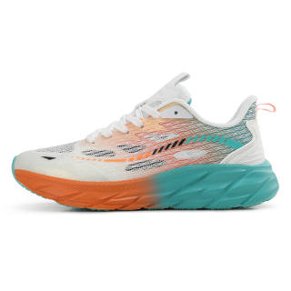 OFF-WIERAH OFF WIERAH Slip Resistant Breathable Cushioning Low top Marathon Running Shoes Unisex White Orange