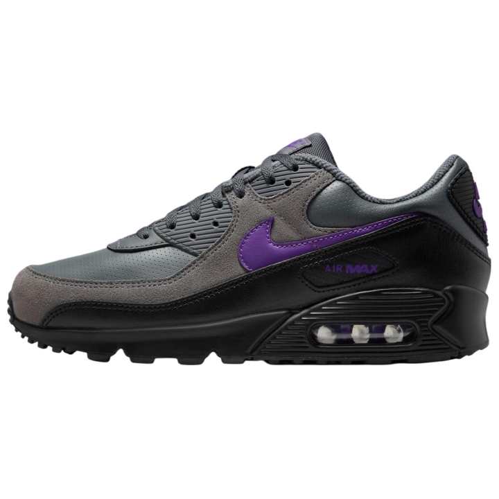 Nike Nike Air Max 90 Abrasion Resistant Abrasion Resistant Low top Composite Material Running Shoes Unisex Black Purple