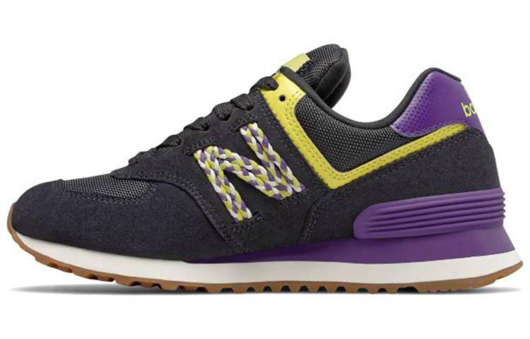 New Balance New Balance NB 574 Abrasion Resistant Low top Running Shoes Women's Black Purple Yellow