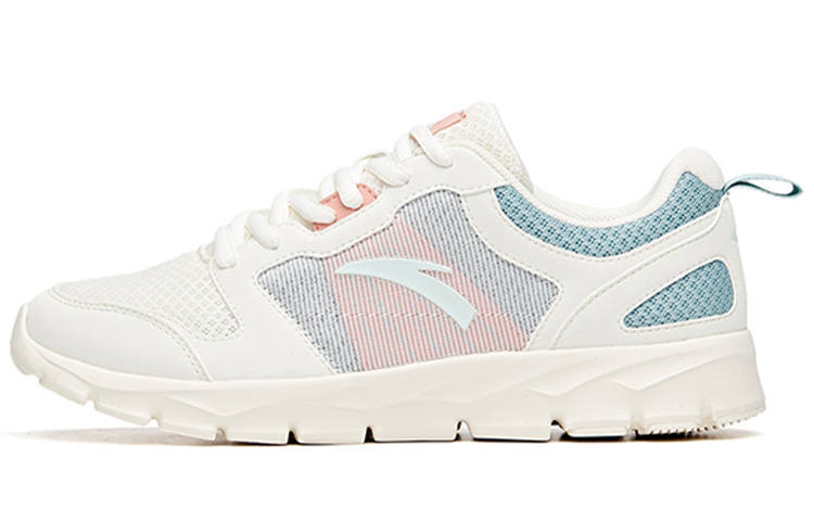 Anta Mesh Slip Resistant, Abrasion Resistant, Lightweight Low top Running Shoes Women's White Cyan