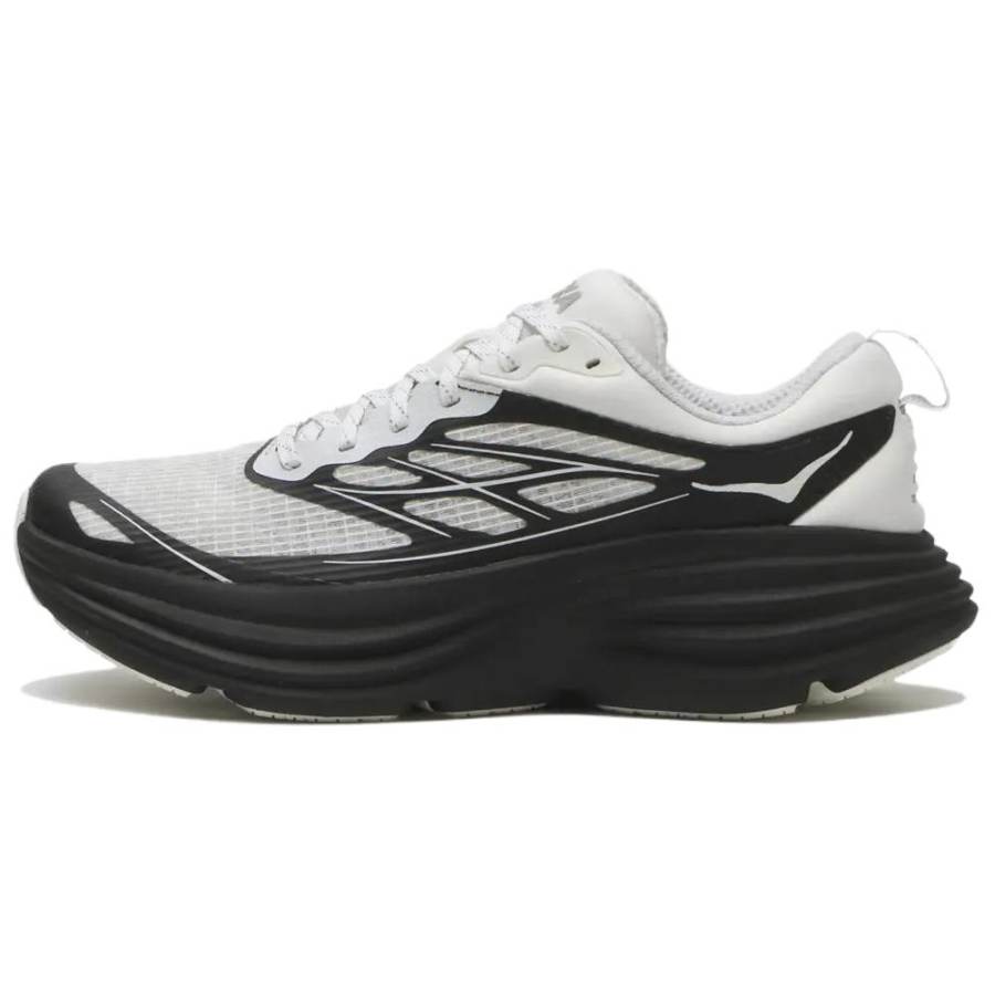 HOKA ONE ONE Bondi 8 Textile, Synthetic Leather Low top Super Lightweight Foam Midsole Casual City Commuting