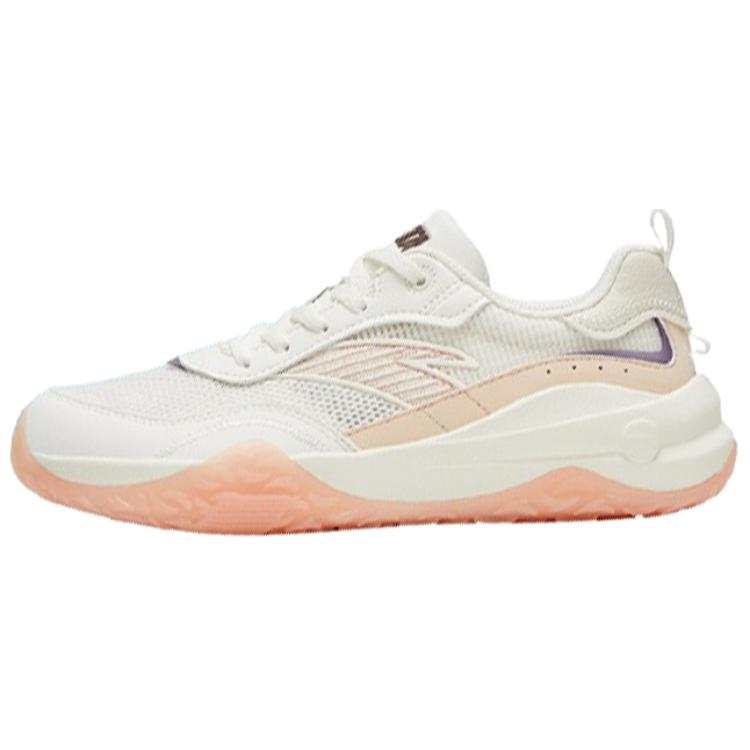 Anta Vintage Cushioning Lightweight Low top Casual Running Shoes Women's White Brown Pink