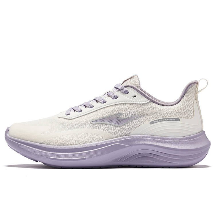 Erke Yun Yi Cushioning Breathable Rebound Low top Casual Running Shoes Women's White Purple