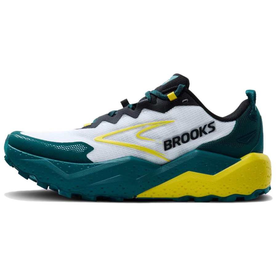 Brooks Slip Resistant And Breathable Low top Trail Running Shoes Men's Green White