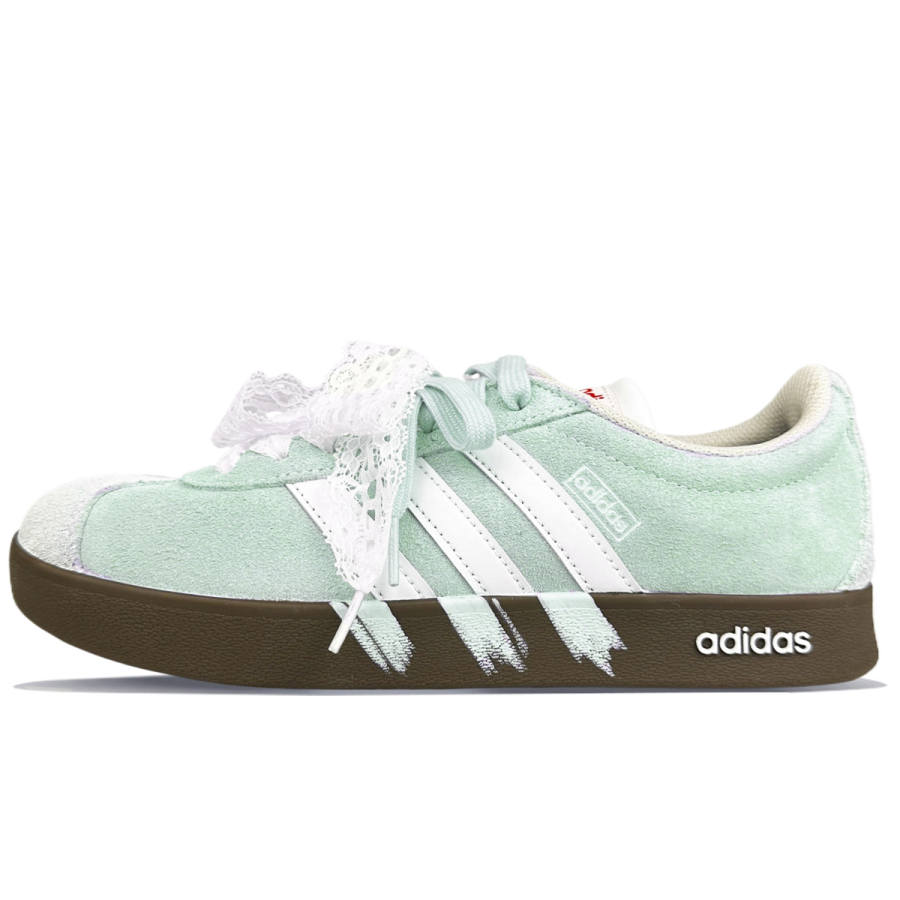 Adidas Adidas VL COURT 2.0 Cushioning Abrasion Resistant Low top Skateboard Shoes Unisex White Green