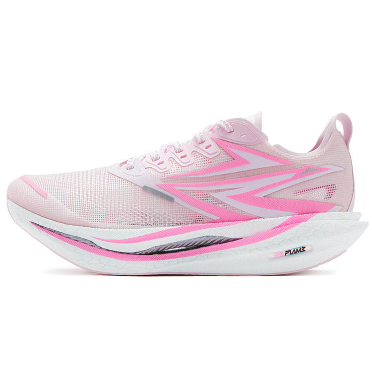 361° Flame 4.5 Low top Carbon Plate Racing Running Shoes Unisex White Neon Pink