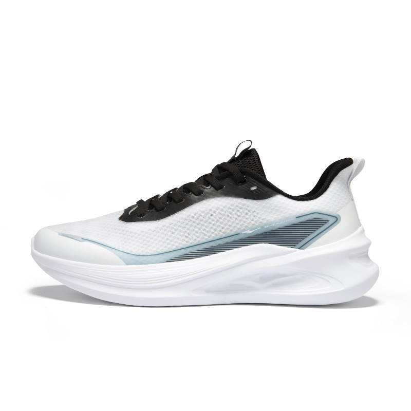 Erke Cushioning Breathable Lightweight Low top Casual Running Shoes Men's White Black