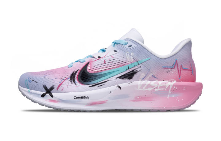 Nike Nike Quest 6 Mesh Cushioning Slip Resistant Breathable Lightweight Low top Casual Sprint Running Shoes Unisex Blue Pink