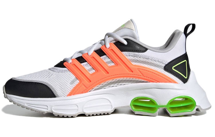 Adidas Neo Quadcube CC Fabric Slip Resistant Low top Marathon Running Shoes Women's White Orange Green