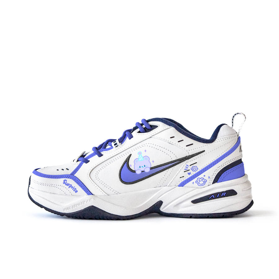 Nike Nike Air Monarch 4 Slip Resistant Abrasion Resistant Low top Chunky Sneakers Unisex White Purple
