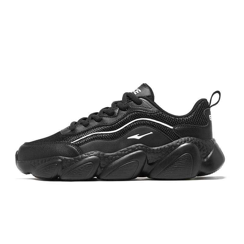 Erke Cushioning Breathable Lightweight Low top Chunky Sneakers Women's Jet Black
