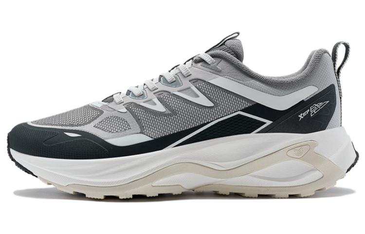 XTEP Slip Resistant, Abrasion Resistant, Breathable Low top Running Shoes Men's Gray White