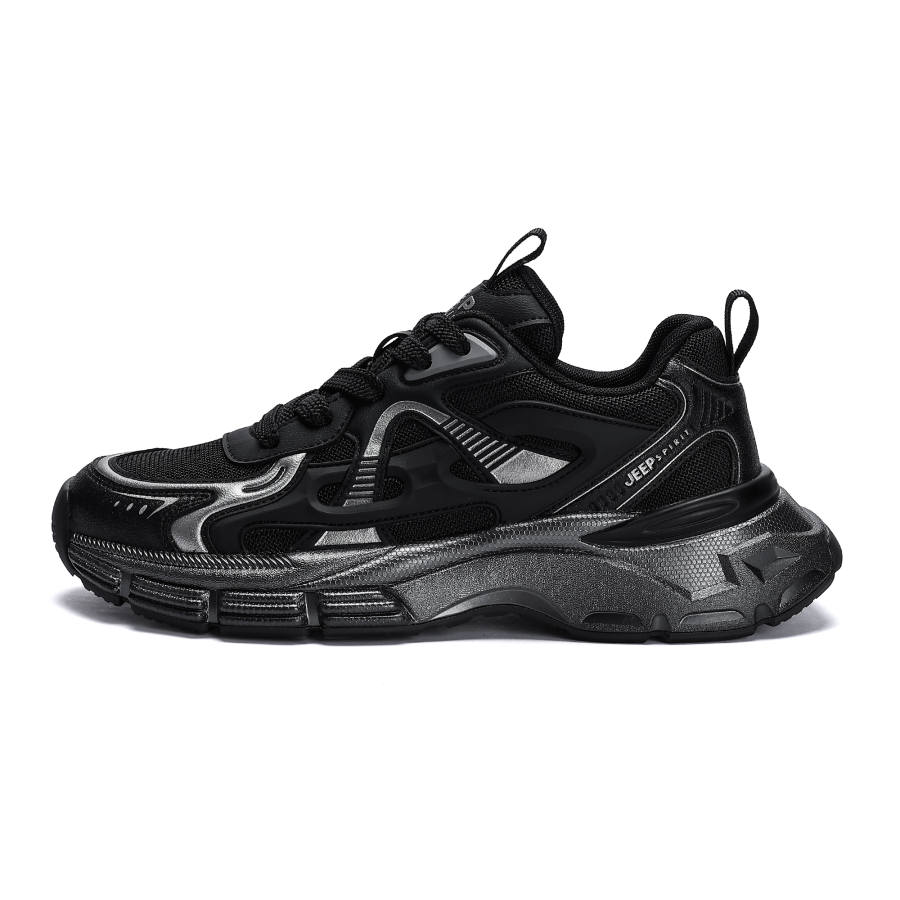 JEEP SPIRIT Black Myth Low top Chunky Sneakers Men's Graphite Silver