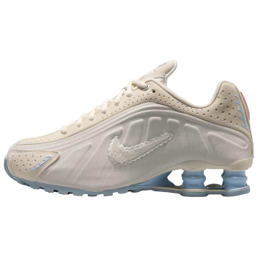 Nike Nike Shox R4 Slip Resistant Abrasion Resistant Low top Casual Sprint Running Shoes Women's Beige Brown