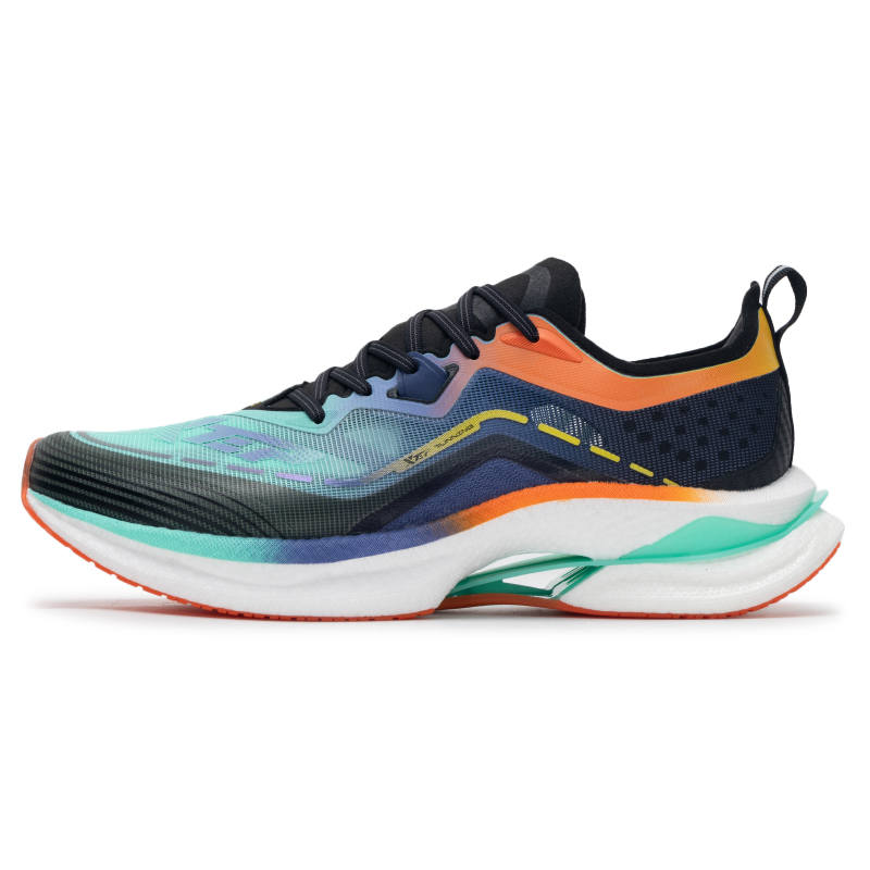 XTEP Lighten 8 Cushioning Breathable Cushioning Breathable Low top Running Shoes Men's Black Green Orange