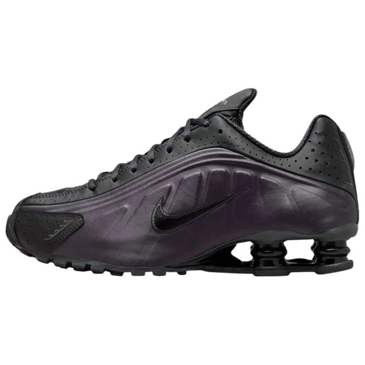 Nike Nike Shox R4 Abrasion Resistant Low top Running Shoes Men's Black Purple