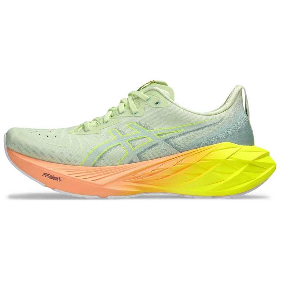Asics Novablast 4 Breathable Rebound Breathable And Resilient Low top Running Shoes Men's Green Orange