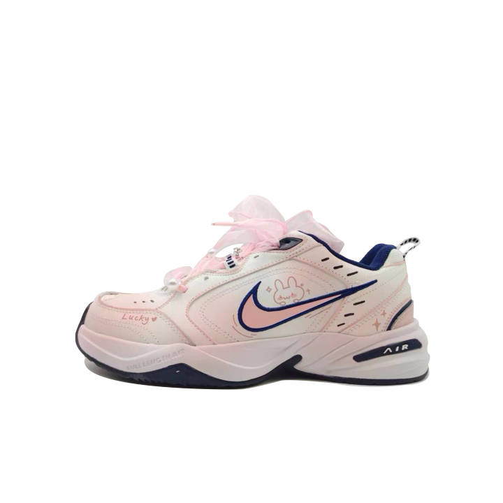 Nike Nike Air Monarch 4 Slip Resistant Abrasion Resistant Low top Chunky Sneakers Unisex White Pink