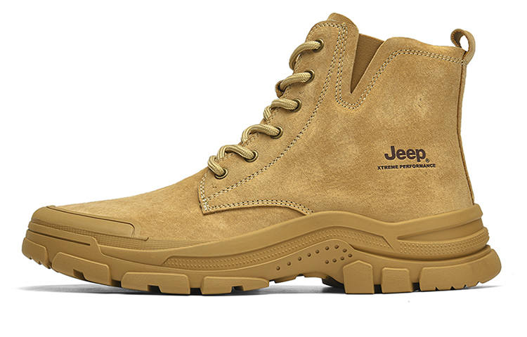 Jeep Jeep High Top Combat Boots Unisex Camel