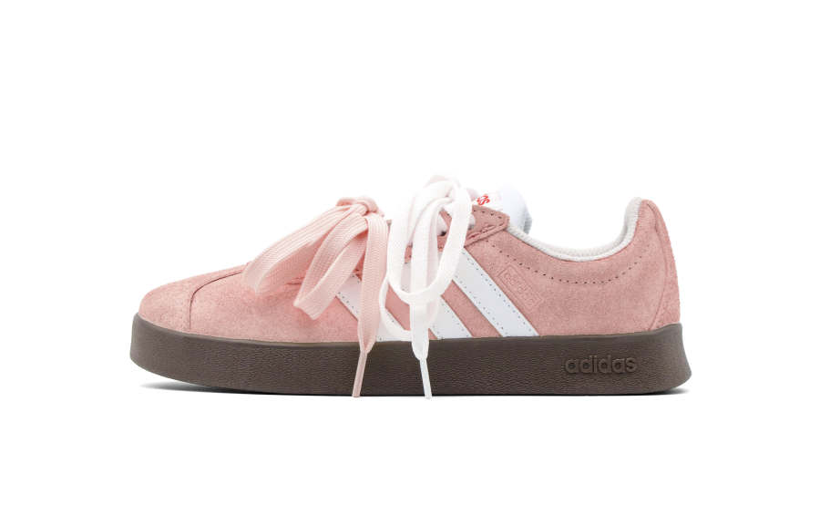 Adidas Adidas VL COURT 2.0 Peach Abrasion Resistant Abrasion Resistant Low top Skateboard Shoes Unisex Pink White