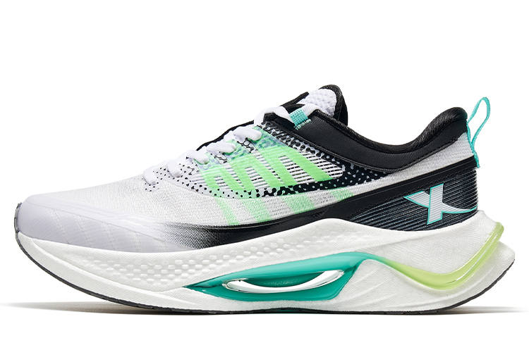 XTEP Yingqing PRO Abrasion Resistant Slip Resistant Cushioning Low top Running Shoes Men's White Black Green