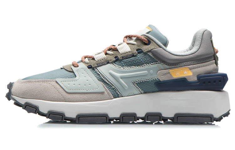 Li-Ning Li Ning Cloud Sword Reflective Slip Resistant Abrasion Resistant Low top Running Shoes Men's Lead Gray Green