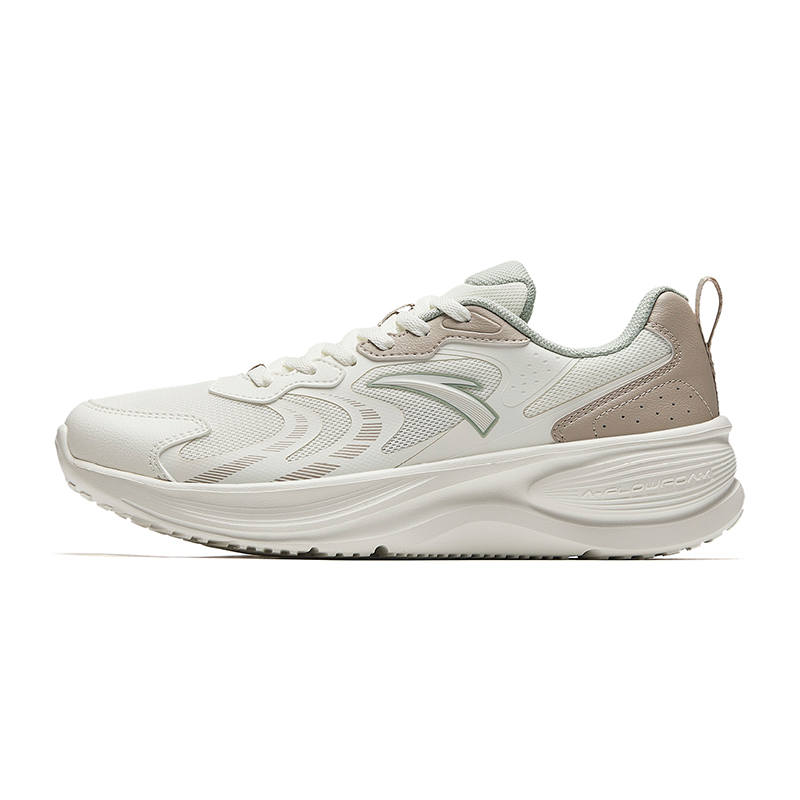 Anta Racing Mesh Lightweight Height Increasing Low top Running Shoes Women's White Brown