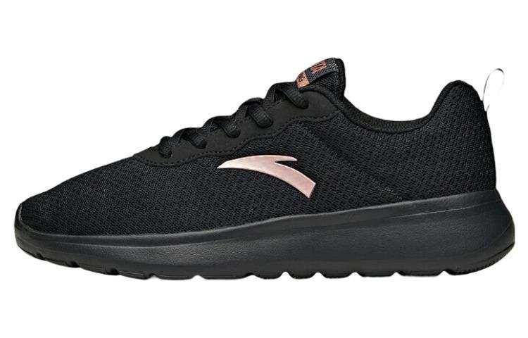Anta Breathable Mesh Slip Resistant Abrasion Resistant Low top Running Shoes Women's Black Gold