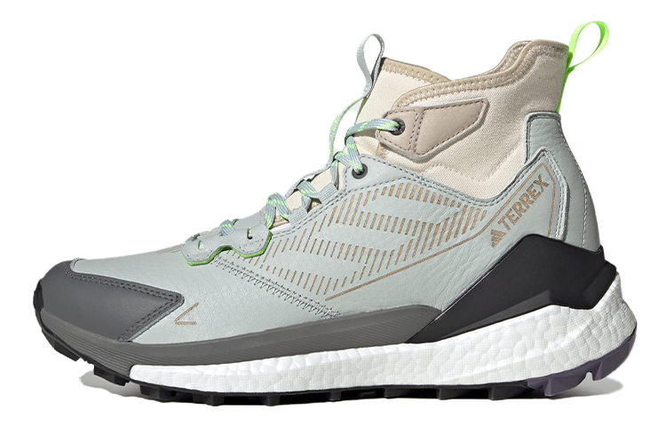 Adidas Adidas Terrex Free Hiker 2.0 Leather Slip Resistant Slip Resistant Mid top Outdoor Shoes Unisex Green Gray