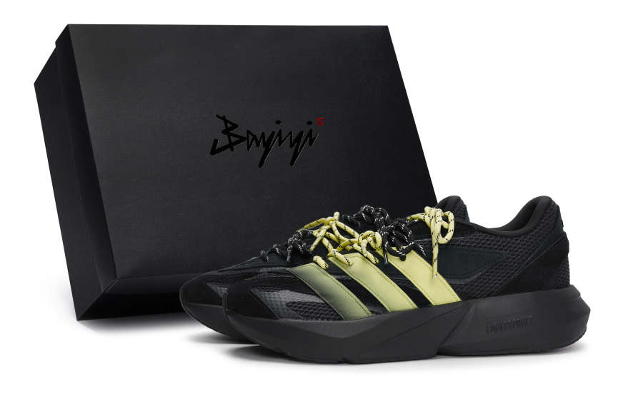 Adidas Adidas LIGHTBLAZE Slip Resistant Abrasion Resistant Low top Running Shoes Men's Black Yellow