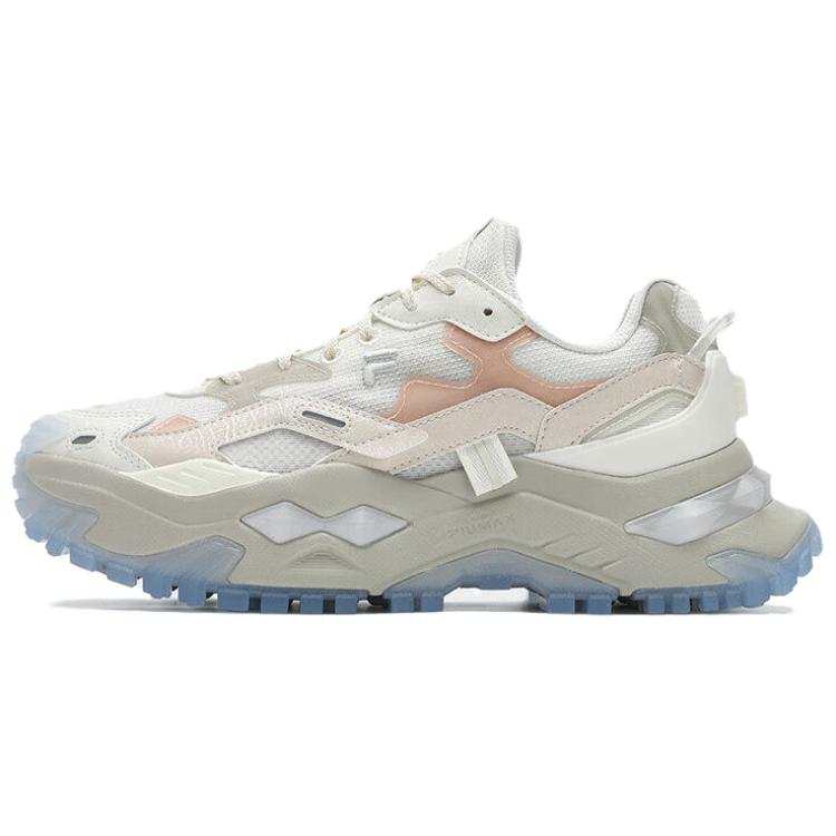 FILA FUSION Bianco Textile, Synthetic Leather Low top Running Shoes Women's White Pink