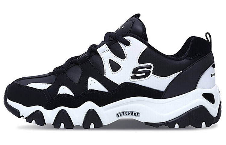 Skechers D'Lites Low Top Daddy Shoes Black/White Women's