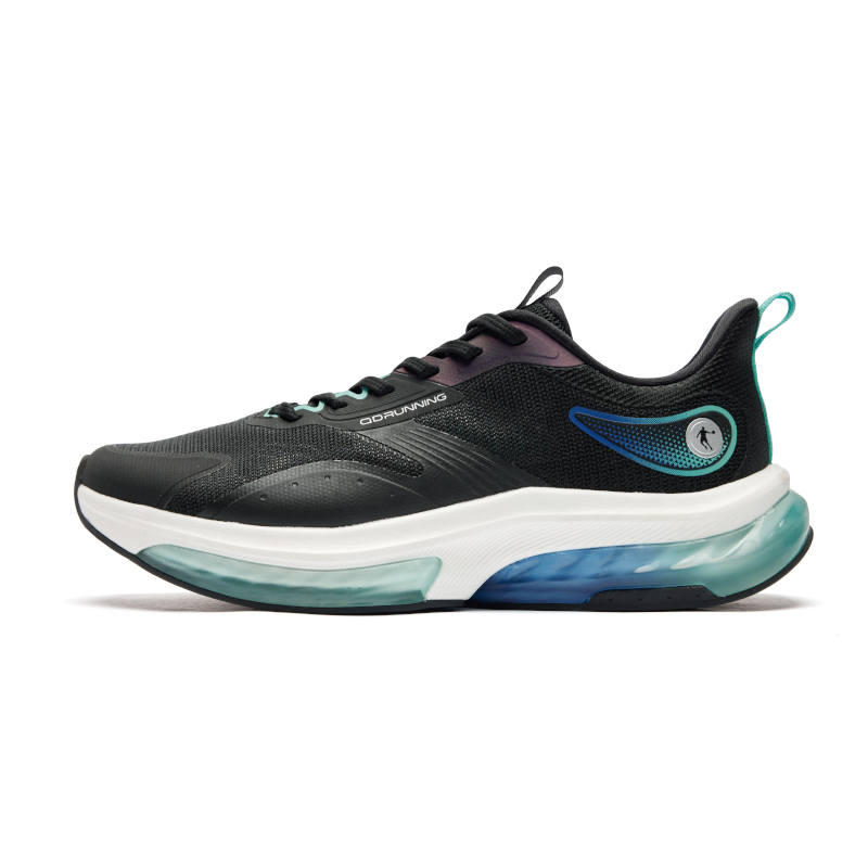 QIAODAN Slip Resistant Abrasion Resistant Low top Running Shoes Men's Black Blue