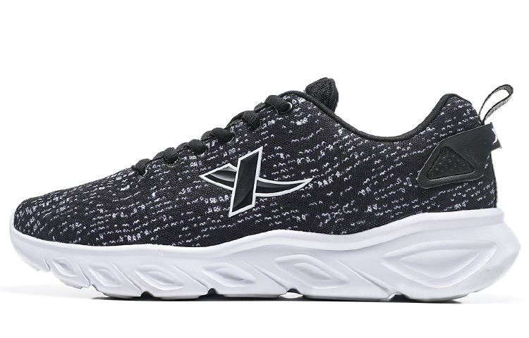 XTEP Fabric Slip Resistant, Abrasion Resistant, Breathable, Lightweight Low top Running Shoes Men's Black White