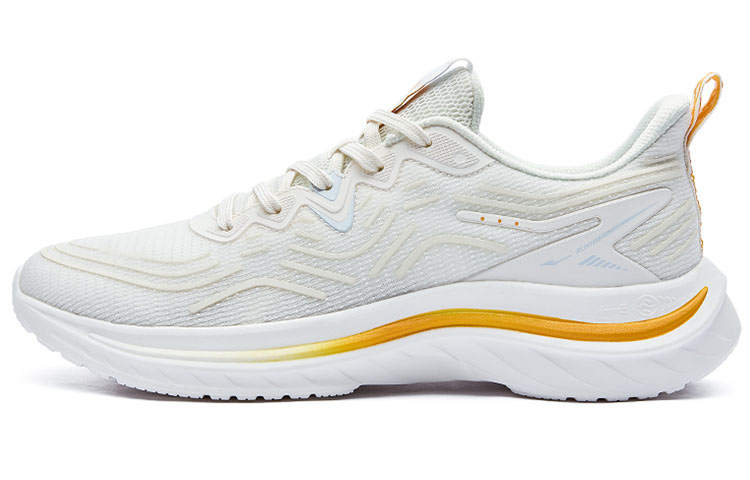 Erke Versatile Cushioning Slip Resistant Abrasion Resistant Rebound Low top Running Shoes Men's White Yellow
