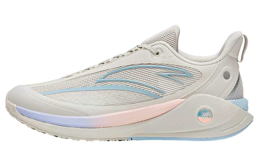 Anta C37 3.0 Fabric Slip Resistant, Abrasion Resistant, Breathable Low top Running Shoes Men's Gray Blue Pink