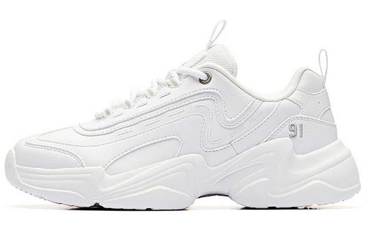 Anta Life Collection Slip Resistant Abrasion Resistant Low top Chunky Sneakers Women's Silver White