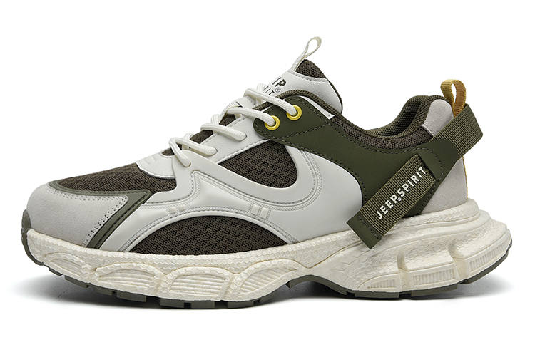 JEEP SPIRIT Mesh Low top Foam Sole Running Shoes Men's Cat Eye Green