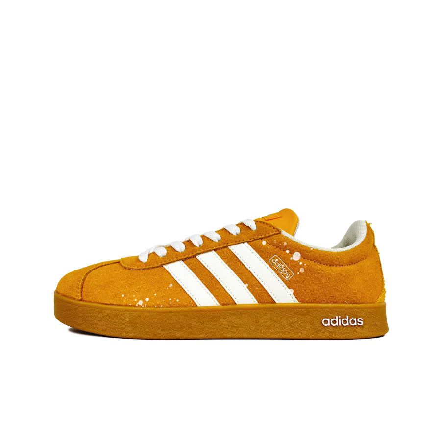 Adidas Adidas VL COURT 2.0 Bubble Wheat Slip Resistant Abrasion Resistant Low top Skateboard Shoes Unisex Yellow White