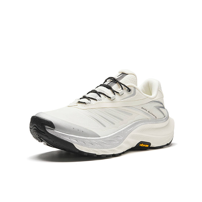 Anta Outdoor Fabric Abrasion Resistant Low top Trail Running Shoes Women's Ivory White Silver
