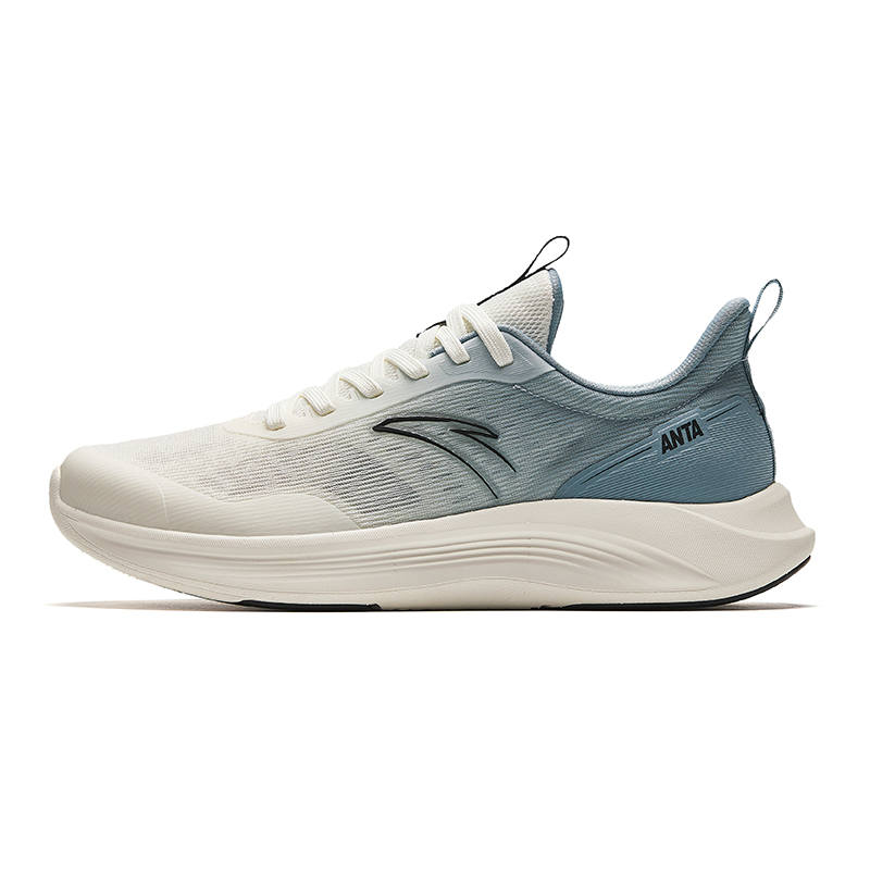 Anta Anti-Slip Wear-Resistant Breathable Lightweight Low-Top Running Shoes Men's White Gray