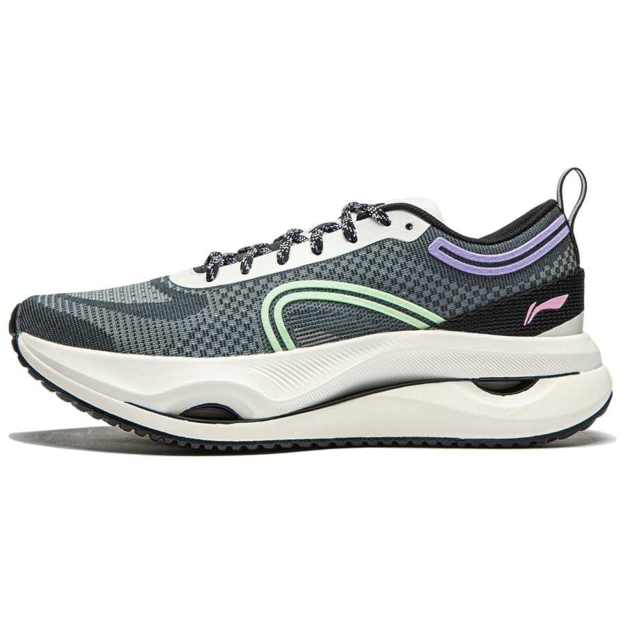 Li-Ning Li Ning Cushioning Abrasion Resistant Lightweight Rebound Low top Running Shoes Women's Black White