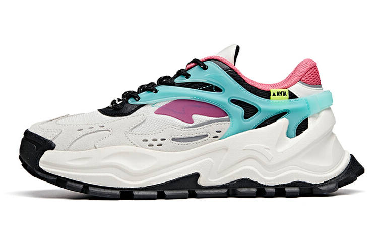 Anta Hot Slip Resistant Lightweight Non slip Lightweight Low top Chunky Sneakers Women's Turquoise